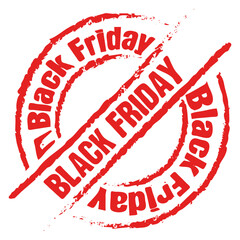 Black Friday sale canceled with a red grunge stamp for retail holiday shopping promotions