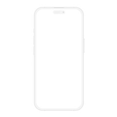 Realistic soft white mockup template phone for your project, visual ui app demonstration. High quality realistic newest version of smartphone with blank white screen vector illustration