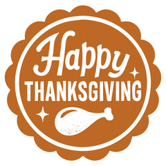 Celebrate a warm and joyful Thanksgiving with this festive holiday emblem featuring a turkey leg