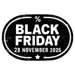Vintage Black Friday 2025 sale stamp to boost holiday shopping promotions and drive sales