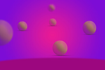 Vibrant Pink and Purple 3D Spheres Background