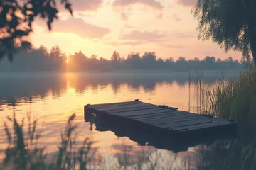 Keuken achterwand Reflectie Sunset reflected on calm river waters  © Ruslan