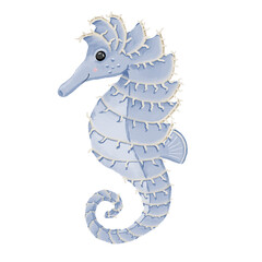 vector illustration of a cartoon seahorse © Sarah