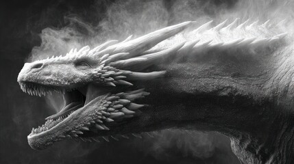 Dragon profile gray scale