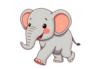 Naklejka premium elephant illustration adorable graphic vector clipart