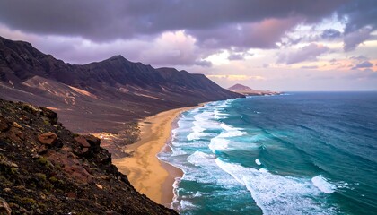 Dramatic coastal landscape at sunset (1)