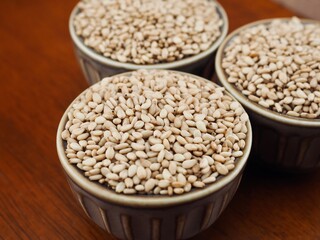 신선한 유기농 참깨, 음식재료