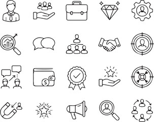 Employer Branding icon set.
