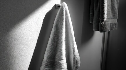Hanging white towel