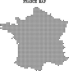 Obraz premium Dotted map of France vector illustration showing the countrys outline suitable for geographic or demographic presentations
