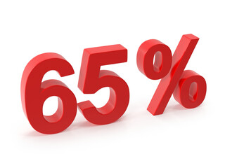 Red 3D 65 Percent Icon