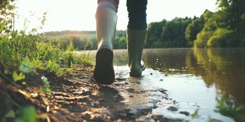 Serene Stroll by the Water A Beautiful Journey Connecting with Natures Wonders