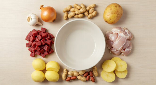Sopa de Man&iacute; Ingredients Deconstructed Flat Lay Farm-to-Table