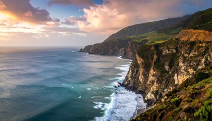 Dramatic coastal sunset