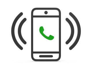 3d Render of Incoming Call Alert Icon