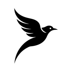 silhouette of a dove, bird, animal, illustration, vector, silhouette, nature, crow, beak, wildlife, birds, art, black, raven, bullfinch, dove vector design 