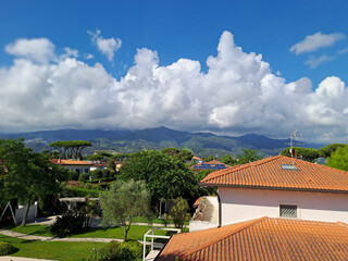 Mountain view from a house in Forte de Marmi, Italy. Taken with a phone camera.