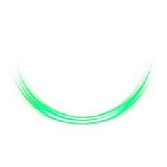 Green glowing arc paint stroke on transparent background
