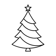 Christmas tree vector illustration Lineart