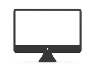 Fototapeta premium Modern Computer Monitor Silhouette on White Background
