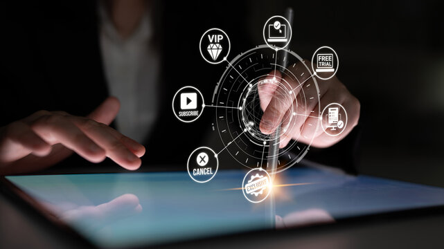 Concept of subscription services provides exclusive digital content. This model offers continuous access, enhancing subscription services with personalized experiences and benefits. Entice