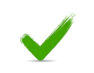 Green check mark with textured brushstrokes