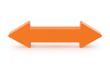 Orange bidirectional arrow symbol indicating opposite directions