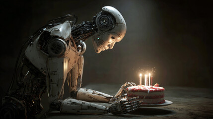 An AI writing birthday wishes for its human creator.