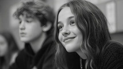 people smiling as they find their own rhythm, glowing in the shared silence - moment of self-discovery.