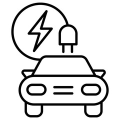 Electric Car Outline Icon