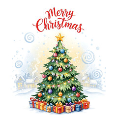 christmas tree illustration