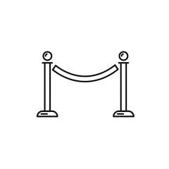 Velvet rope barrier with stanchions in minimalist design  