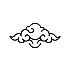 Decorative cloud pattern in minimalist line art style  