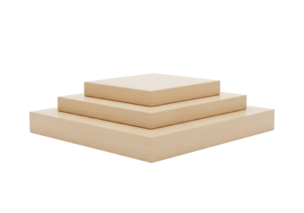 Naturally sourced light wood blocks, carefully arranged in a tiered, eco-friendly pyramid, highlighting sustainable materials and minimalist design