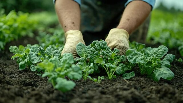 A person surrounded by plants, great for a nature or outdoor themed image