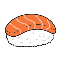Delicious Sushi Nigiri A Colorful Illustration of Fresh Salmon and Rice, Perfect for Food Lovers!
