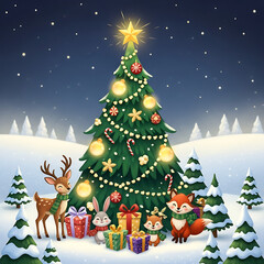 christmas tree illustration
