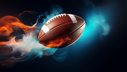 a football is flying through the air with smoke trailing behind it