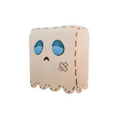 little cute ghost box with sad face