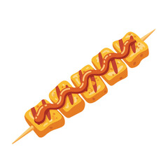 Chicken Satay Skewer Vector Illustration