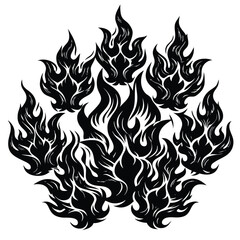 Abstract flame and smoke silhouettes vector illustration scalable eps graphic isolated on white background