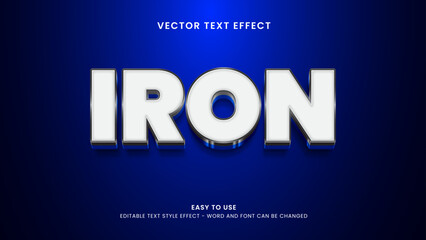 editable text effect iron 3d style premium vector