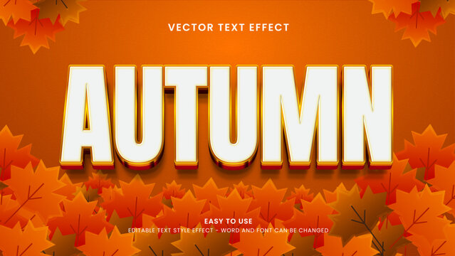 editable text effect autumn 3d style premium vector