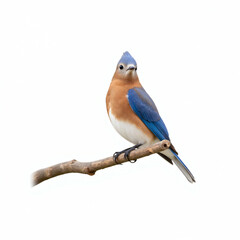 Fototapeta premium high quality isolated image of a single bluebird perched on a branch 