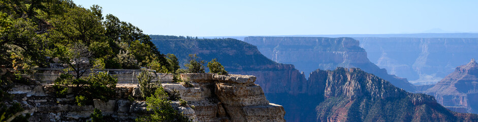 Scenic viewpoint for visitors to looking into the Grand Canyon, Grand Canyon National Park, Arizona
