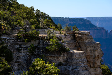 Scenic viewpoint for visitors to looking into the Grand Canyon, Grand Canyon National Park, Arizona
