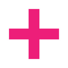 Fototapeta premium Pink Plus Icon. Pink Plus Cross Symbol, Medical First Aid Pharmacy Logo, Sign PNG.