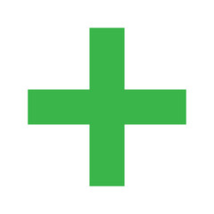 Obraz premium Green Plus Icon PNG. Green Cross, Plus Symbol Medical First Aid Sign Logo.