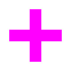 Pink Plus Symbol On Isolated Background. Pink Cross, Plus Icon.