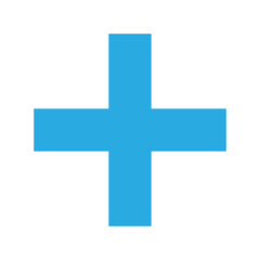 Blue Plus Icon PNG. Blue Plus, Cross Symbol